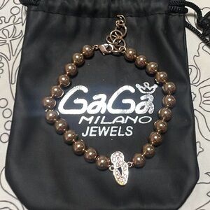 GaGa Milano Rose Gold Beaded Bracelet